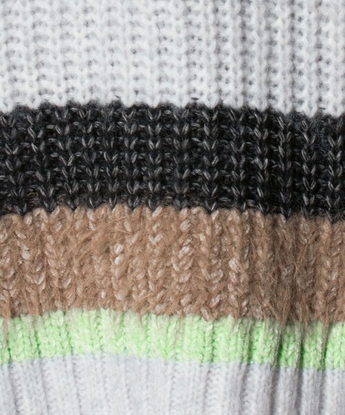 CITEN(シテン)の「<CITEN>ミックスボーダーニット(ニット/セーター・レディース・ダークグレー/ライトグレー・FREE)」の4枚目の写真