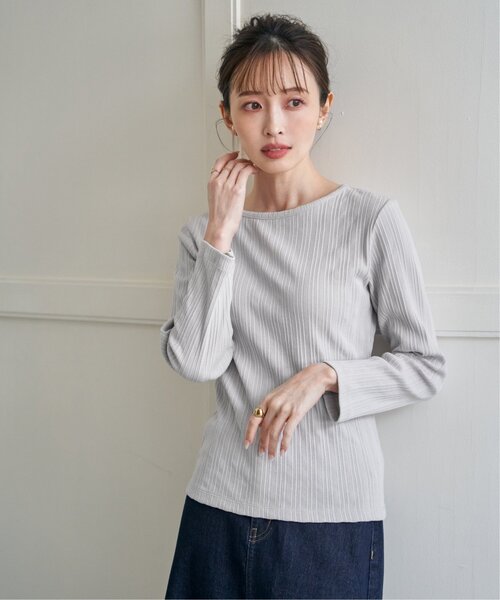 ikka(イッカ)の「ストライプジャガードプルオーバー(Tシャツ/カットソー・レディース・その他3/オフホワイト/サックスブルー/ブラック/ライトグレー・L/M/S)」の11枚目の写真