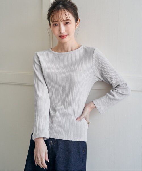 ikka(イッカ)の「ストライプジャガードプルオーバー(Tシャツ/カットソー・レディース・その他3/オフホワイト/サックスブルー/ブラック/ライトグレー・L/M/S)」の13枚目の写真