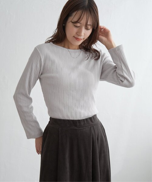 ikka(イッカ)の「ストライプジャガードプルオーバー(Tシャツ/カットソー・レディース・その他3/オフホワイト/サックスブルー/ブラック/ライトグレー・L/M/S)」の16枚目の写真