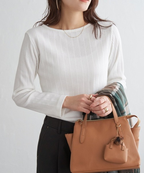 ikka(イッカ)の「ストライプジャガードプルオーバー(Tシャツ/カットソー・レディース・その他3/オフホワイト/サックスブルー/ブラック/ライトグレー・L/M/S)」の3枚目の写真