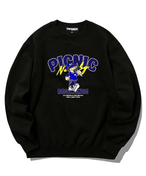 TRIPSHION(トリップション)の「PICNIC BOY GRAPHIC クルーネック - ブラック(スウェット・メンズ・その他・LARGE/MEDIUM/X-LARGE)」の1枚目の写真