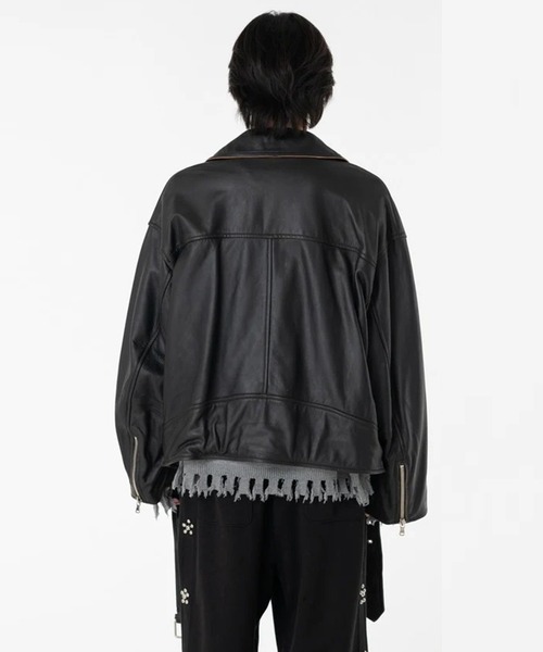 DISCOVERED（ディスカバード）の「【DISCOVERED/ディスカバード】LEATHER W RIDERS BLOUSON（ライダースジャケット・メンズ・ブラック・3）」の5枚目の写真