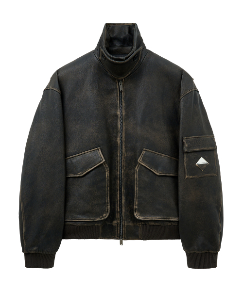 MILITARY FLIGHT LEATHER JACKET (BROWN / LAMBSKIN)