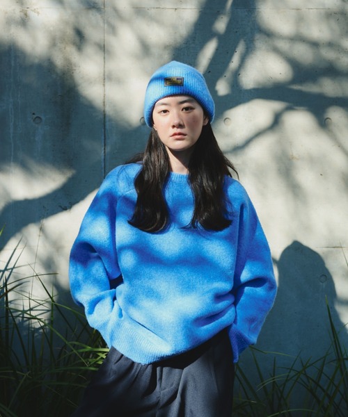 BROKEN BASE（ブロークンベース）の「Melange Raglan Knit / メランジラグランニット（ニット/セーター・メンズ・ブルー/チャコール・LARGE/MEDIUM）」の20枚目の写真