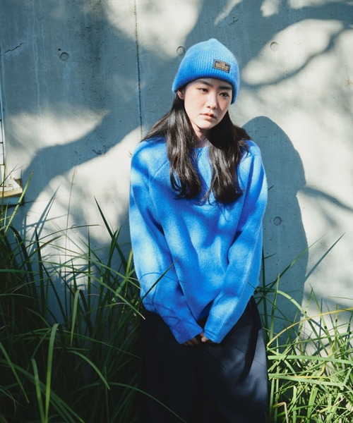 BROKEN BASE（ブロークンベース）の「Melange Raglan Knit / メランジラグランニット（ニット/セーター・メンズ・ブルー/チャコール・LARGE/MEDIUM）」の22枚目の写真