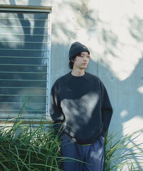 BROKEN BASE（ブロークンベース）の「Melange Raglan Knit / メランジラグランニット（ニット/セーター・メンズ・ブルー/チャコール・LARGE/MEDIUM）」の16枚目の写真
