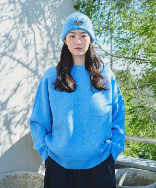 BROKEN BASE（ブロークンベース）の「Melange Raglan Knit / メランジラグランニット（ニット/セーター・メンズ・ブルー/チャコール・LARGE/MEDIUM）」の18枚目の写真