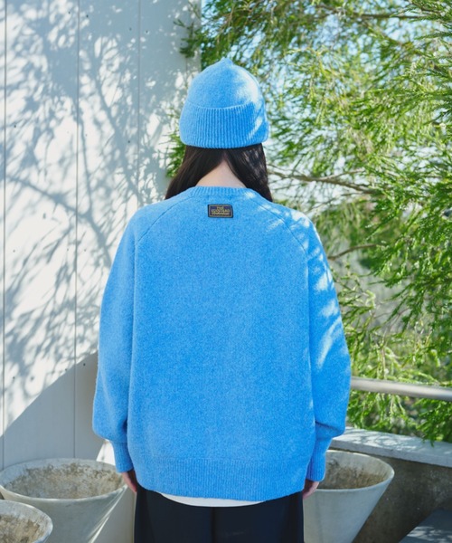 BROKEN BASE（ブロークンベース）の「Melange Raglan Knit / メランジラグランニット（ニット/セーター・メンズ・ブルー/チャコール・LARGE/MEDIUM）」の8枚目の写真