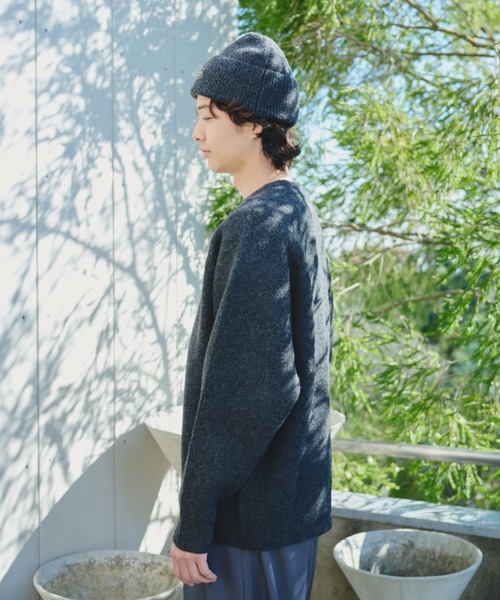 BROKEN BASE（ブロークンベース）の「Melange Raglan Knit / メランジラグランニット（ニット/セーター・メンズ・ブルー/チャコール・LARGE/MEDIUM）」の11枚目の写真