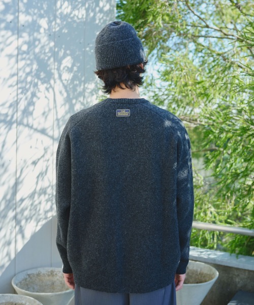 BROKEN BASE（ブロークンベース）の「Melange Raglan Knit / メランジラグランニット（ニット/セーター・メンズ・ブルー/チャコール・LARGE/MEDIUM）」の12枚目の写真