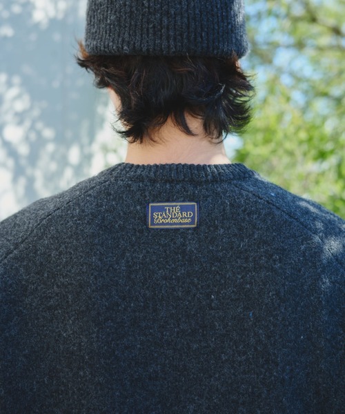 BROKEN BASE（ブロークンベース）の「Melange Raglan Knit / メランジラグランニット（ニット/セーター・メンズ・ブルー/チャコール・LARGE/MEDIUM）」の13枚目の写真
