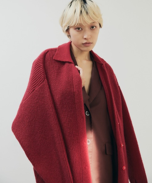 lit(リット)の「2WAY Over Knit(ニット/セーター・レディース・レッド/グリーン/チャコールグレー・FREE)」の17枚目の写真