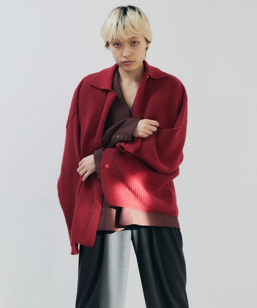 lit(リット)の「2WAY Over Knit(ニット/セーター・レディース・レッド/グリーン/チャコールグレー・FREE)」の19枚目の写真