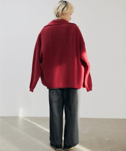 lit(リット)の「2WAY Over Knit(ニット/セーター・レディース・レッド/グリーン/チャコールグレー・FREE)」の21枚目の写真