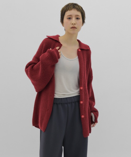 lit(リット)の「2WAY Over Knit(ニット/セーター・レディース・レッド/グリーン/チャコールグレー・FREE)」の9枚目の写真