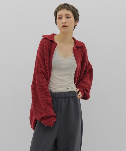 lit(リット)の「2WAY Over Knit(ニット/セーター・レディース・レッド/グリーン/チャコールグレー・FREE)」の13枚目の写真