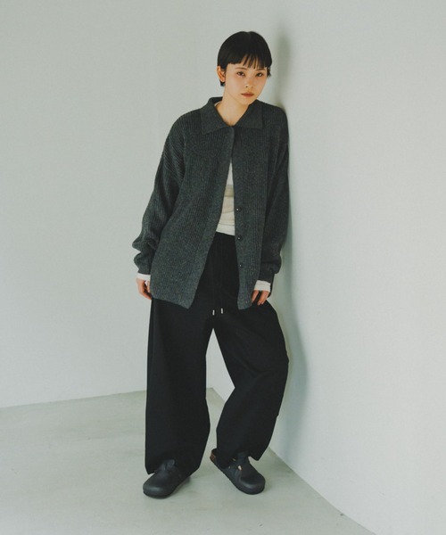 lit(リット)の「2WAY Over Knit(ニット/セーター・レディース・レッド/グリーン/チャコールグレー・FREE)」の5枚目の写真