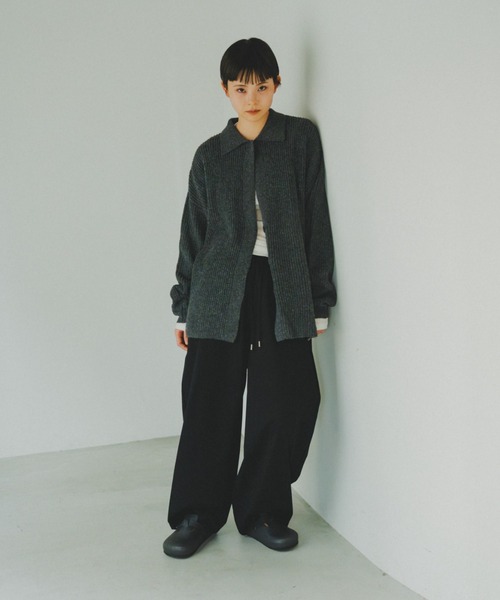 lit(リット)の「2WAY Over Knit(ニット/セーター・レディース・レッド/グリーン/チャコールグレー・FREE)」の4枚目の写真