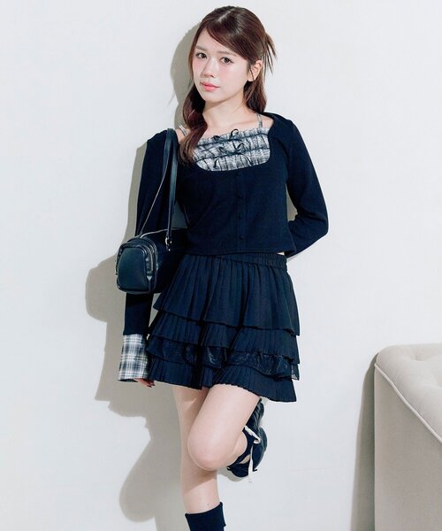 OLIVE des OLIVE（オリーブデオリーブ）の「レイヤードトップス（Tシャツ/カットソー・レディース・オフホワイト/モカ/ブラック・FREE）」の18枚目の写真