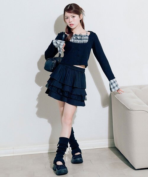 OLIVE des OLIVE（オリーブデオリーブ）の「レイヤードトップス（Tシャツ/カットソー・レディース・オフホワイト/モカ/ブラック・FREE）」の22枚目の写真