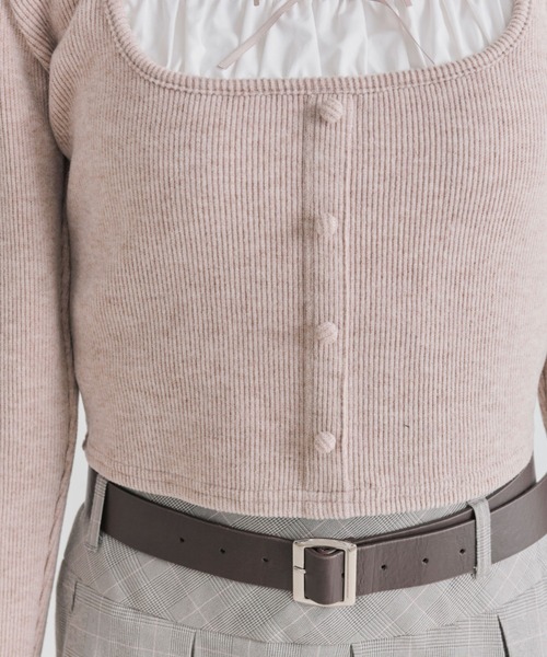 OLIVE des OLIVE（オリーブデオリーブ）の「レイヤードトップス（Tシャツ/カットソー・レディース・オフホワイト/モカ/ブラック・FREE）」の8枚目の写真