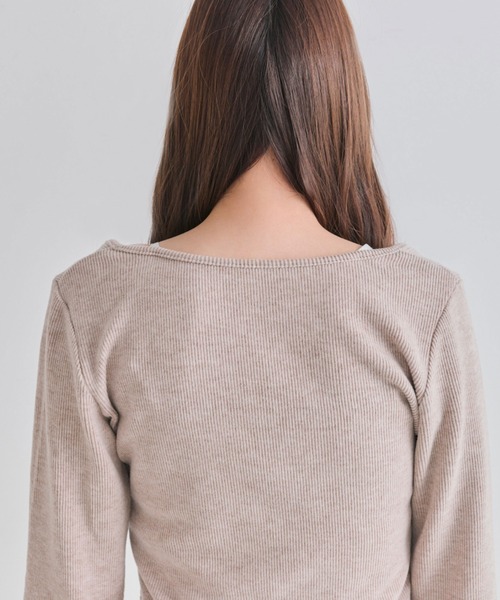 OLIVE des OLIVE（オリーブデオリーブ）の「レイヤードトップス（Tシャツ/カットソー・レディース・オフホワイト/モカ/ブラック・FREE）」の9枚目の写真