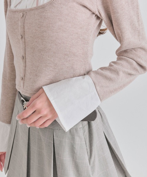 OLIVE des OLIVE（オリーブデオリーブ）の「レイヤードトップス（Tシャツ/カットソー・レディース・オフホワイト/モカ/ブラック・FREE）」の10枚目の写真