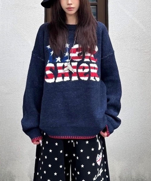 セール】アメリカンロゴニットプルオーバー（ニット/セーター