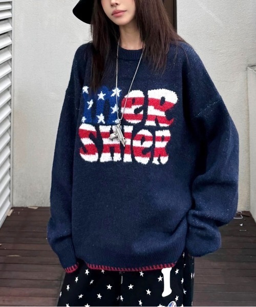 セール】アメリカンロゴニットプルオーバー（ニット/セーター