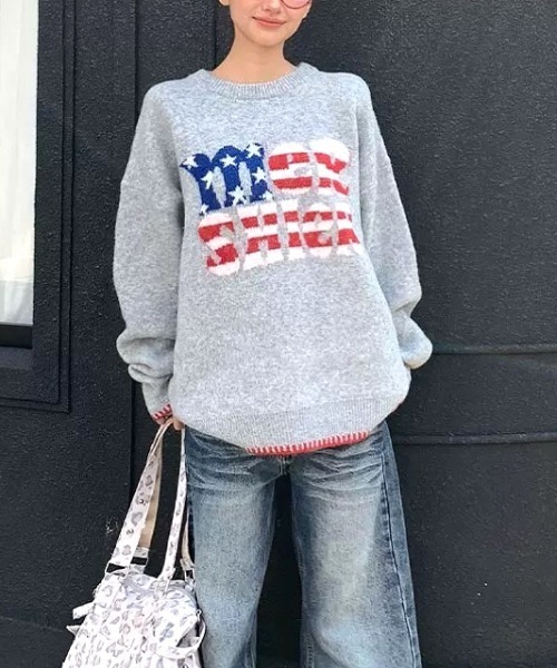 セール】アメリカンロゴニットプルオーバー（ニット/セーター