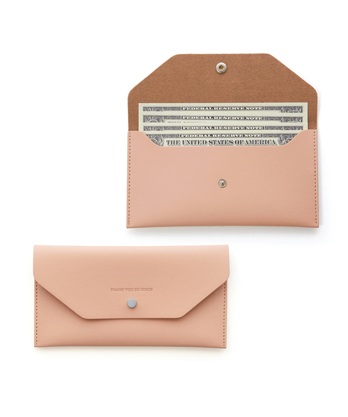 FUNNYMADE(ファニーメイド)の「Leather wallet-type money envelope golf wallet 8 colors(札入れ/マネークリップ・レディース・ブラック/ダークグリーン/ブラウン/ピンク/ミント/ブルーグレー/ラベンダー/バーガンディー・FREE)」の1枚目の写真