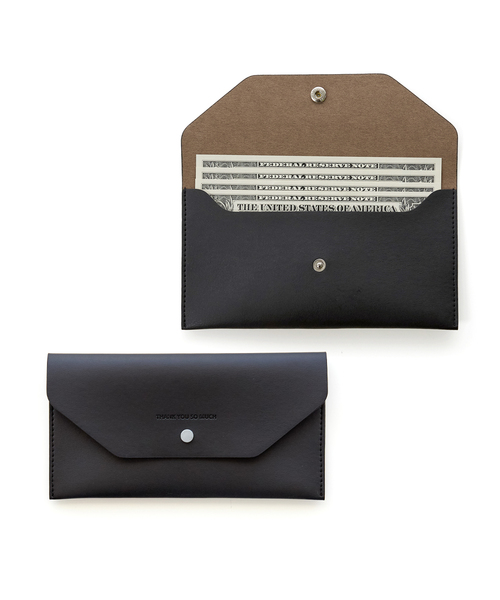 FUNNYMADE(ファニーメイド)の「Leather wallet-type money envelope golf wallet 8 colors(札入れ/マネークリップ・レディース・ブラック/ダークグリーン/ブラウン/ピンク/ミント/ブルーグレー/ラベンダー/バーガンディー・FREE)」の2枚目の写真