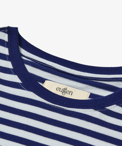 EUGGEN(ユジェン)の「エンティックスモールロゴストライプリンガーTシャツ_ネイビー&ホワイト(Tシャツ/カットソー・レディース・その他・SMALL/MEDIUM)」の4枚目の写真