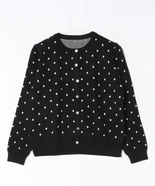 STAY MOTION（ステイモーション）の「【WEB限定】ドット柄ニットカーディガン［韓国ファッション ガーリー レトロ カジュアル］≪新作≫（カーディガン/ボレロ・レディース・グレー/ブラック・F）」の9枚目の写真