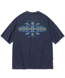 デイアンドナイトピグメント半袖Tシャツダークブルー