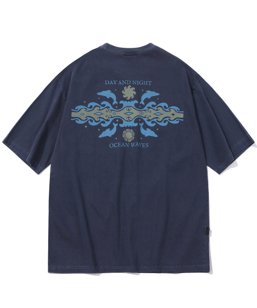 CPGN STUDIO(コンパーニョ)の「デイアンドナイトピグメント半袖Tシャツダークブルー(Tシャツ/カットソー・レディース・その他・LARGE/MEDIUM)」の1枚目の写真