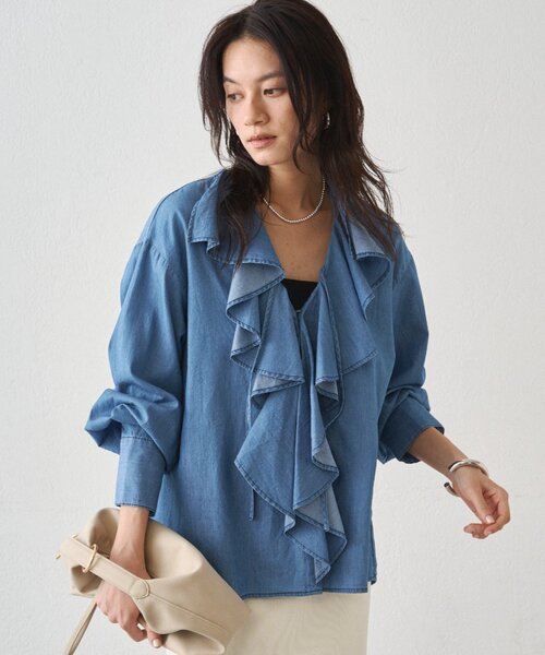 フリルカラーブラウス（シャツ/ブラウス）｜LOUNGEDRESS（ラウンジ