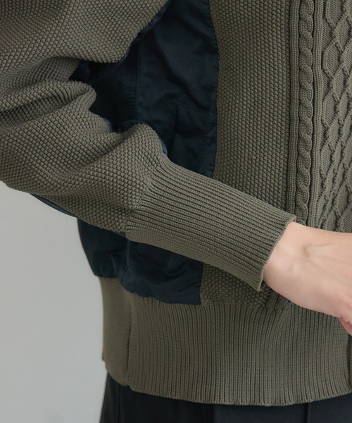 KATHARINE ROSS(キャサリンロス)の「【KATHARINE ROSS】ケーブルドッキングブルゾン(ニット/セーター・レディース・ブラック/カーキ・FREE)」の19枚目の写真