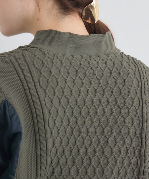 KATHARINE ROSS(キャサリンロス)の「【KATHARINE ROSS】ケーブルドッキングブルゾン(ニット/セーター・レディース・ブラック/カーキ・FREE)」の15枚目の写真