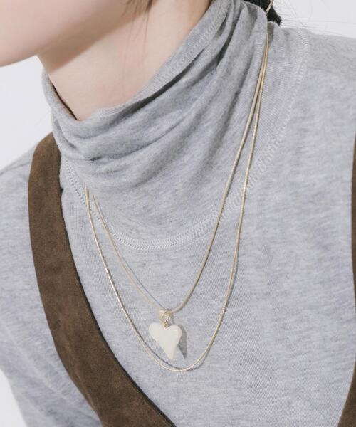 SMELLY(スメリー)の「ハートトップ2セットネックレス(ネックレス・レディース・ベージュ系その他・-)」の1枚目の写真