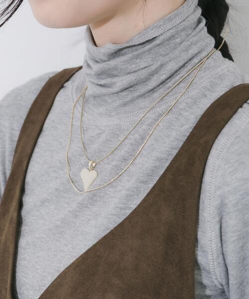 SMELLY(スメリー)の「ハートトップ2セットネックレス(ネックレス・レディース・ベージュ系その他・-)」の2枚目の写真
