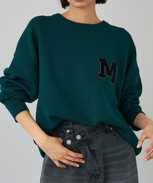 abahouse mavie（アバハウスマヴィ）の「【相良刺繍】スウェットライク刺繍ニット（ニット/セーター・レディース・ネイビー/グレー/グリーン・フリー）」の3枚目の写真