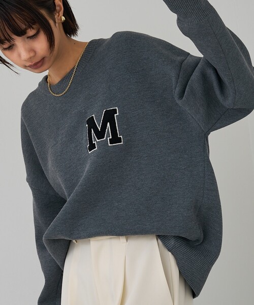 abahouse mavie（アバハウスマヴィ）の「【相良刺繍】スウェットライク刺繍ニット（ニット/セーター・レディース・ネイビー/グレー/グリーン・フリー）」の12枚目の写真