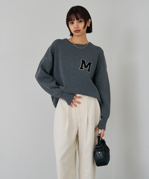 abahouse mavie（アバハウスマヴィ）の「【相良刺繍】スウェットライク刺繍ニット（ニット/セーター・レディース・ネイビー/グレー/グリーン・フリー）」の15枚目の写真