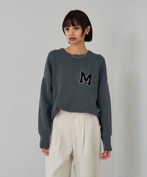 abahouse mavie（アバハウスマヴィ）の「【相良刺繍】スウェットライク刺繍ニット（ニット/セーター・レディース・ネイビー/グレー/グリーン・フリー）」の16枚目の写真