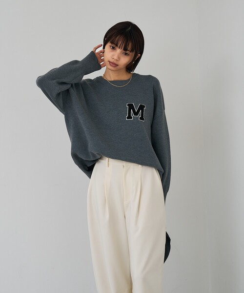 abahouse mavie（アバハウスマヴィ）の「【相良刺繍】スウェットライク刺繍ニット（ニット/セーター・レディース・ネイビー/グレー/グリーン・フリー）」の17枚目の写真