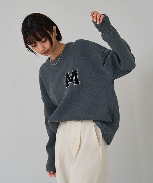 abahouse mavie（アバハウスマヴィ）の「【相良刺繍】スウェットライク刺繍ニット（ニット/セーター・レディース・ネイビー/グレー/グリーン・フリー）」の18枚目の写真