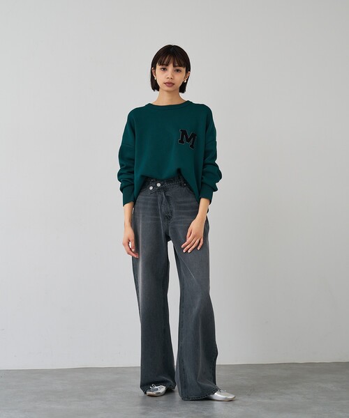 abahouse mavie（アバハウスマヴィ）の「【相良刺繍】スウェットライク刺繍ニット（ニット/セーター・レディース・ネイビー/グレー/グリーン・フリー）」の21枚目の写真