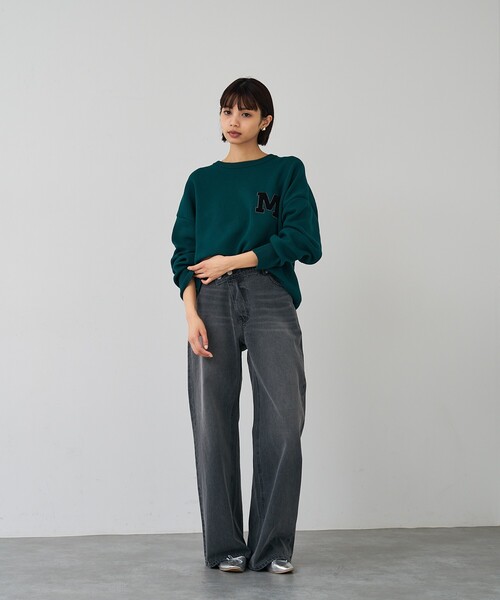 abahouse mavie（アバハウスマヴィ）の「【相良刺繍】スウェットライク刺繍ニット（ニット/セーター・レディース・ネイビー/グレー/グリーン・フリー）」の22枚目の写真